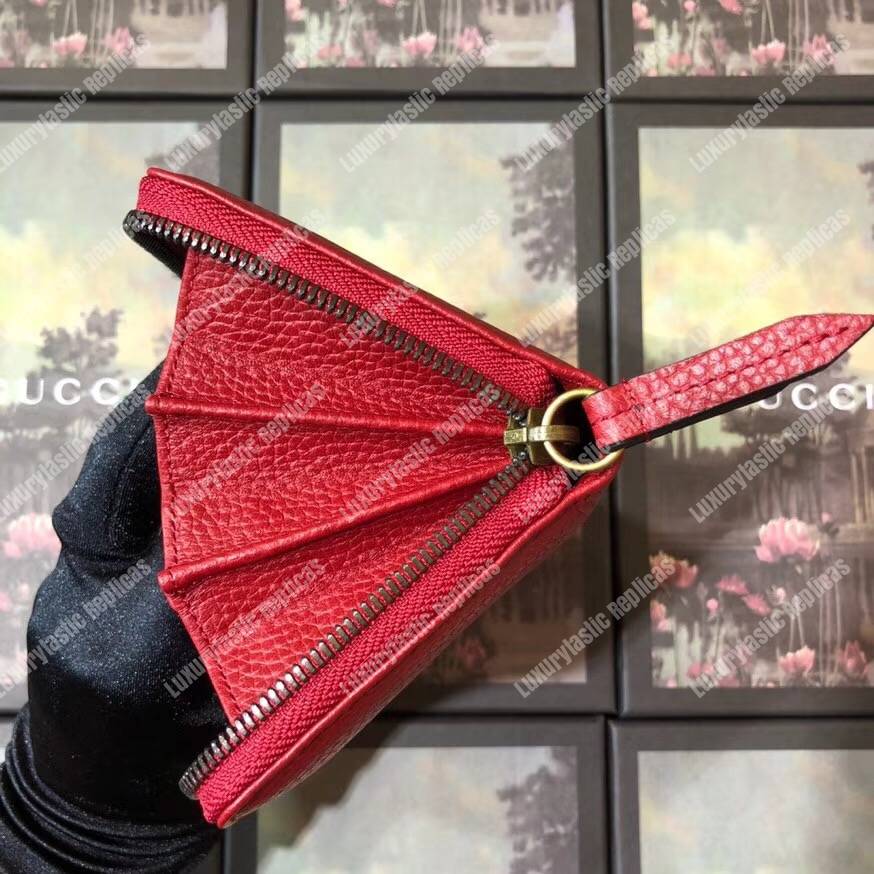 G*u*i garden leather zip around wallet red with bat
