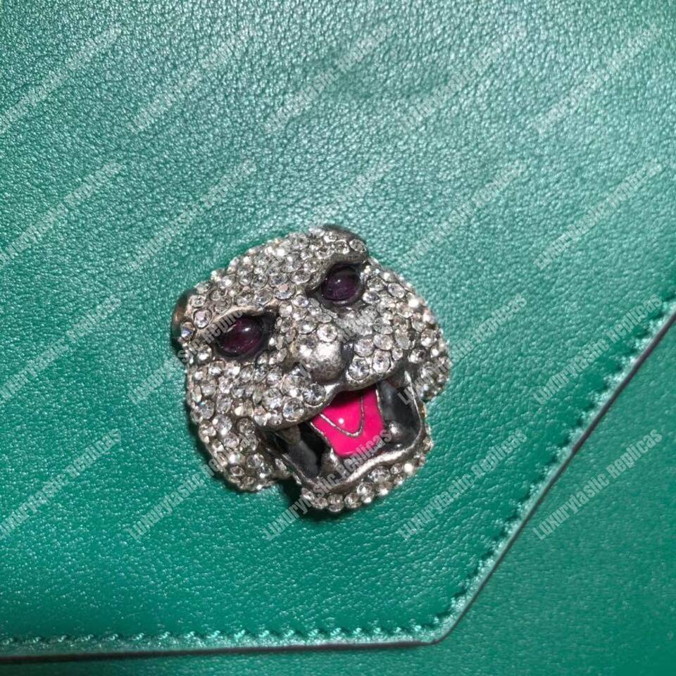 G*u*i medium leather shoulder bag green