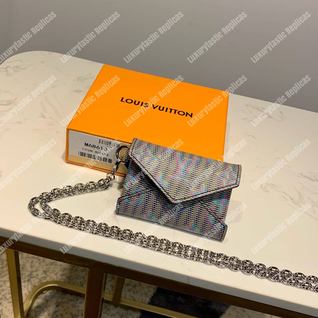 LV Kirigami Necklace Wallet Monogram LV Pop Motif Bleu
