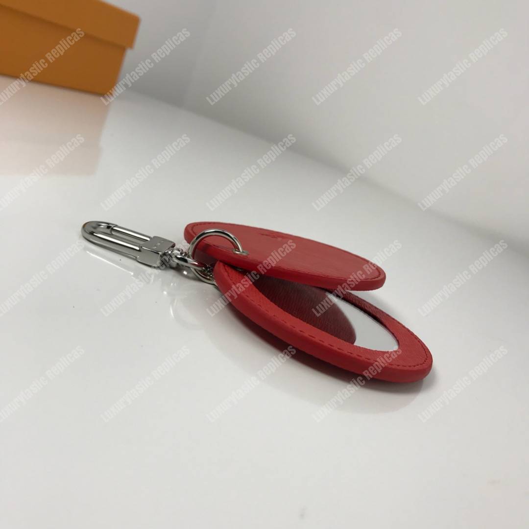 LV Mirror Bag Charm & Key Holder Epi Leather Red