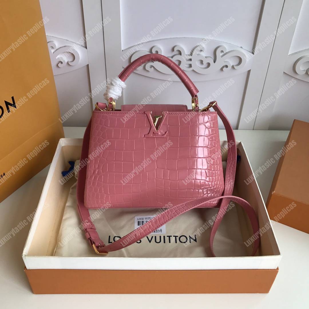 LV Capuccines BB Crocodilien Mat Rose Tourmaline
