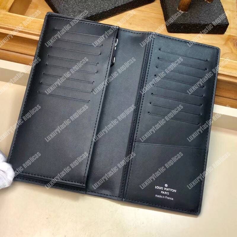 LV Brazza Wallet Taurillon Leather Blue Insignia