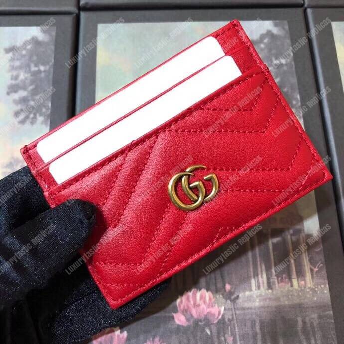 G*u*i gg marmont card case hibiscus red