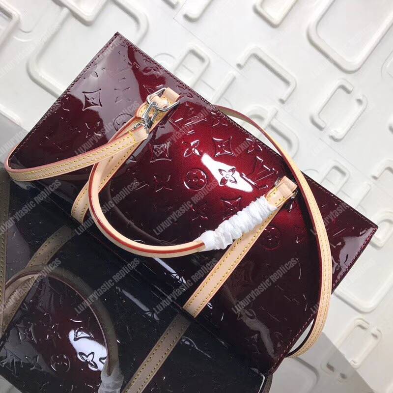 LV Monogram Vernis Neo Triangle Bag Amarante