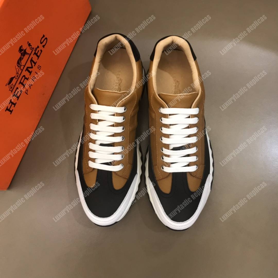 H**mes trail sneaker brown/navy blue