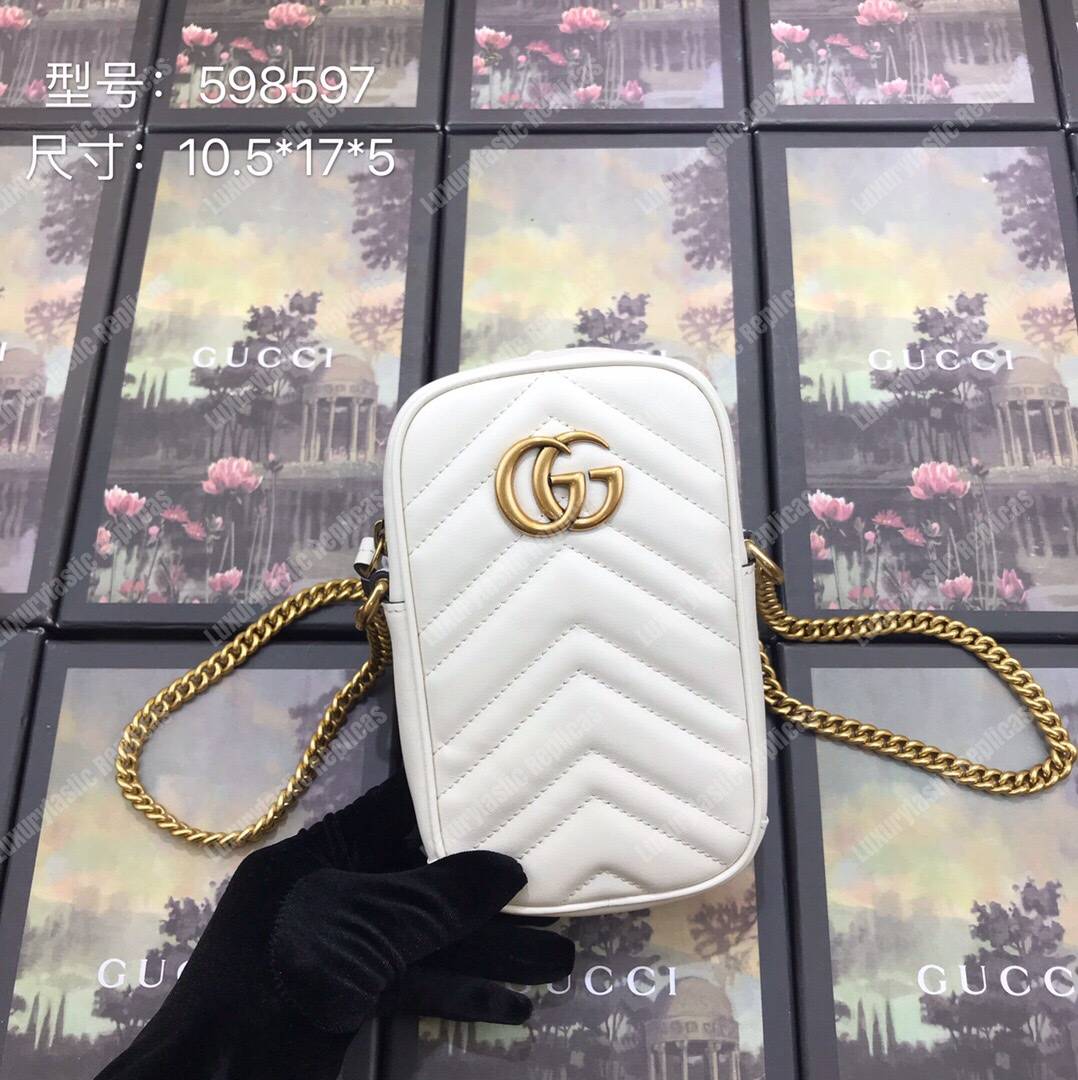 G*u*i gg marmont mini bag white