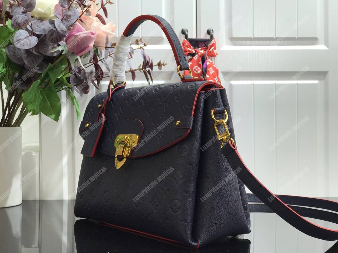 LV Georges MM Monogram Empreinte Leather Navy Blue/Red