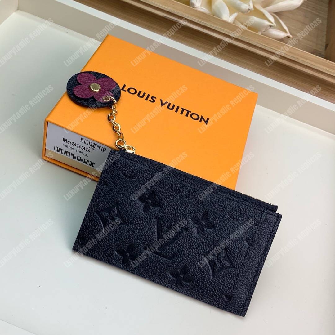 LV Zipped Card Holder Monogram Navy Purple