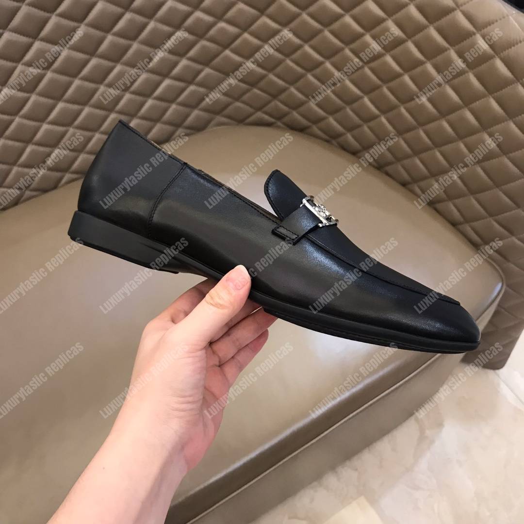 H**mes tenor loafer black leather