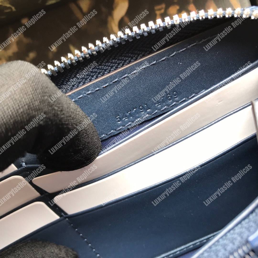 G*u*i blue zip around wallet with ny yankees™ patch