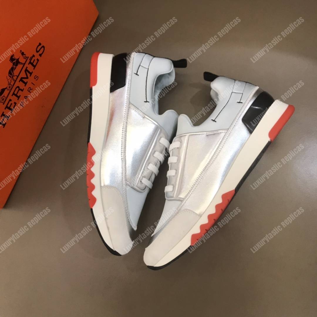 H**mes stadium sneaker silver