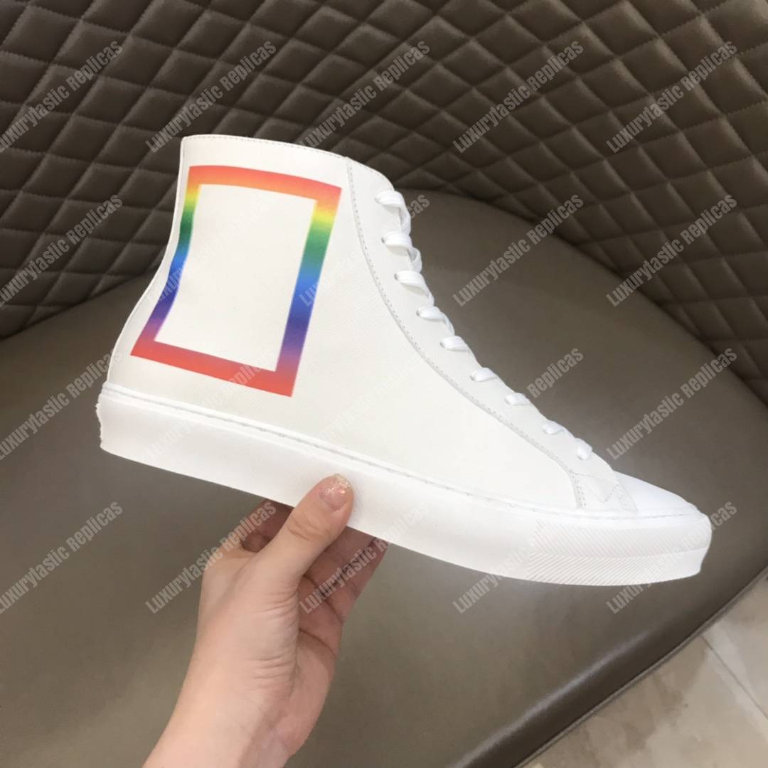 LV Tattoo Sneaker Boot Rainbow Rectangle White