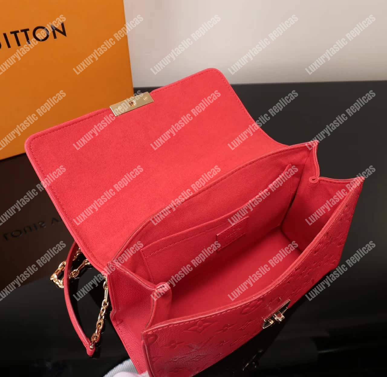 LV Saint Sulpice PM Monogram Empreinte Leather Cerise
