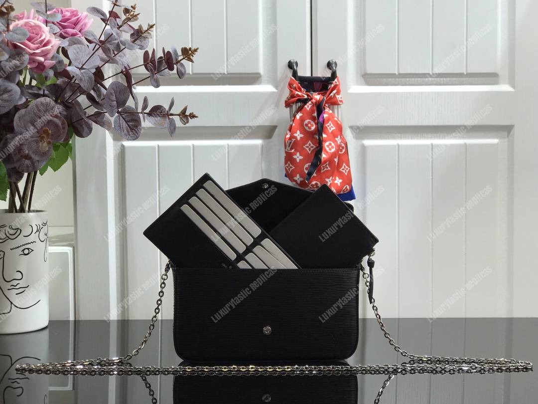 LV Pochette Félicie Epi Leather Noir