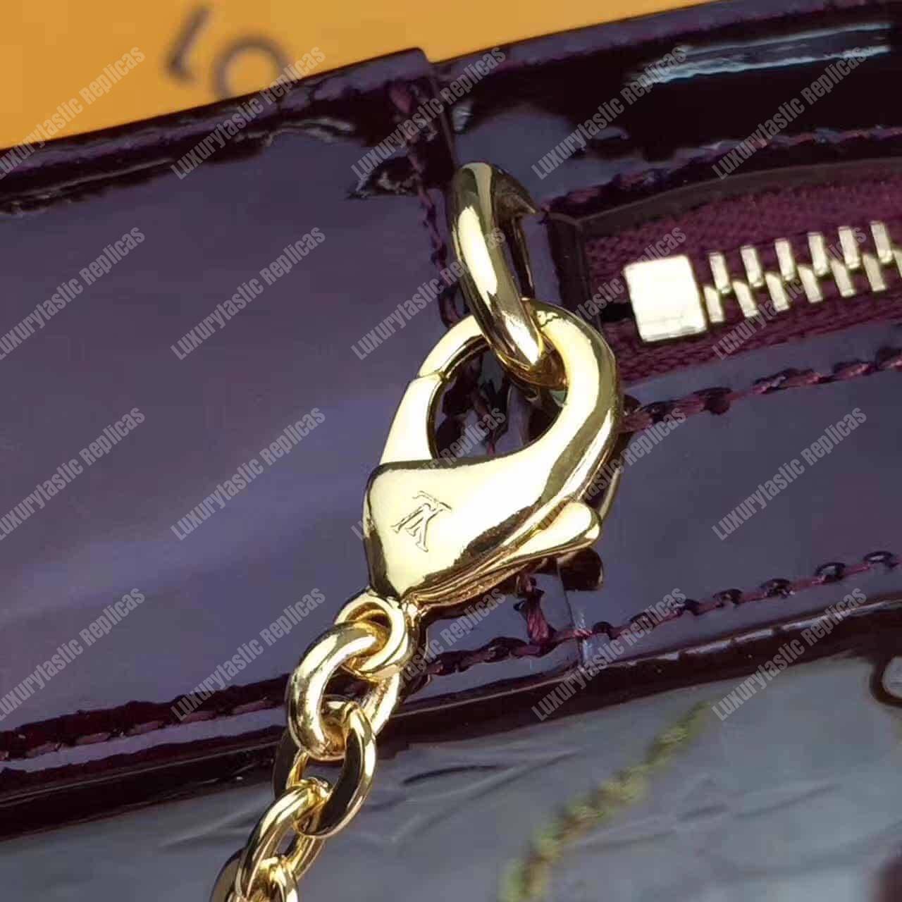 LV Camera Pouch Monogram Vernis Leather Amarante