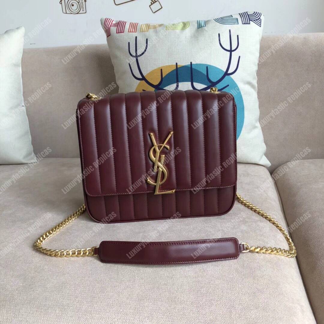 Saint Laurent Vicky Large Dark Red