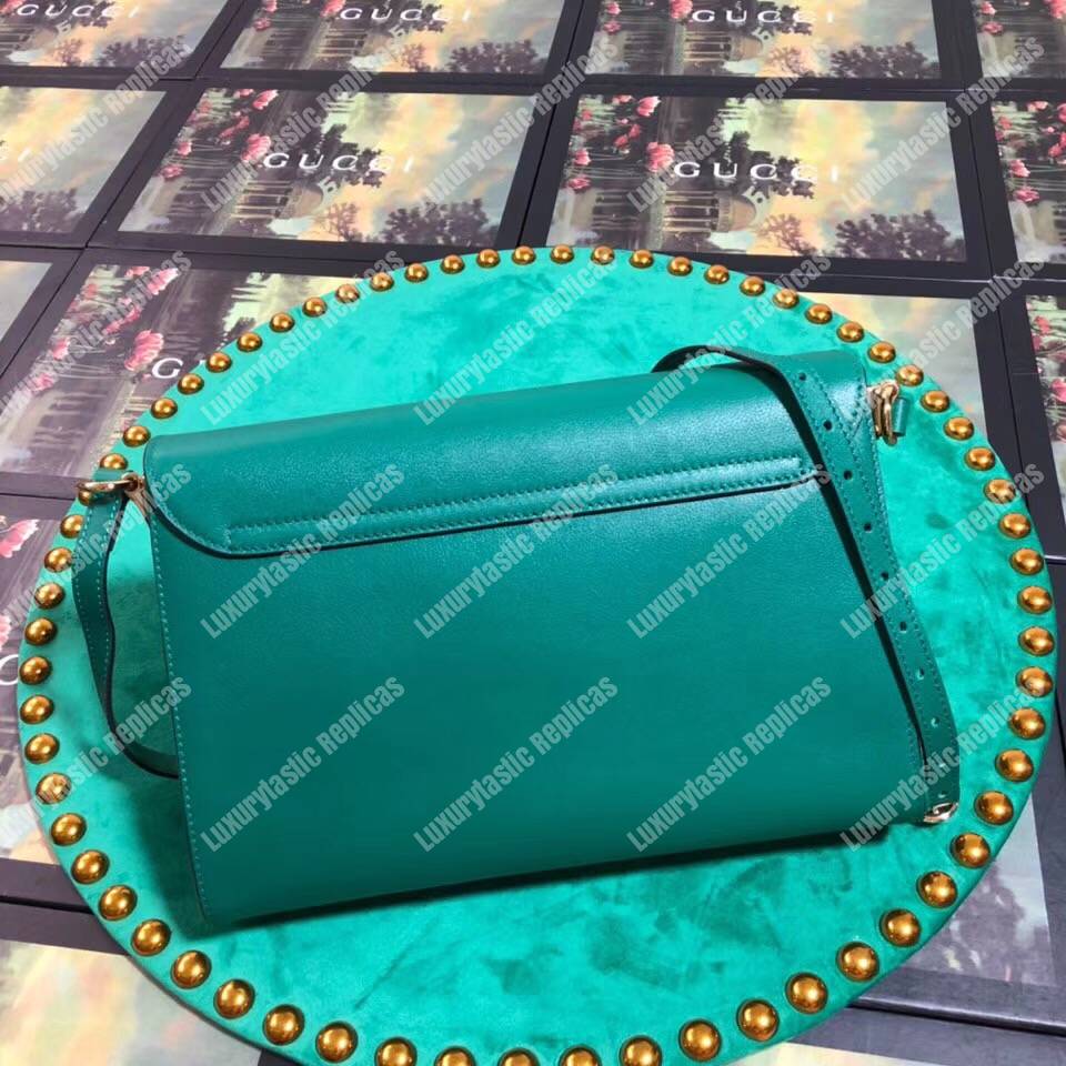 G*u*i medium leather shoulder bag green