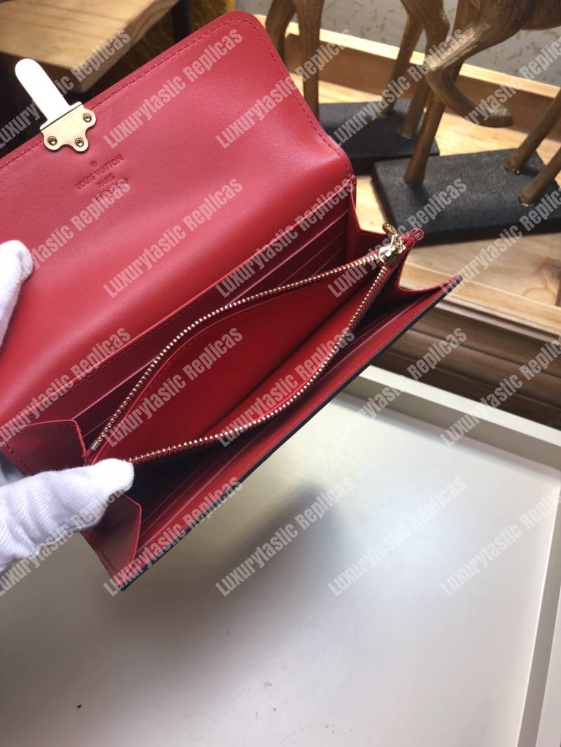 LV Cherrywood Wallet Patent Leather Red