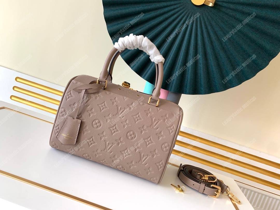 LV Speedy Bandouliere 25 Monogram Empreinte Leather Galet