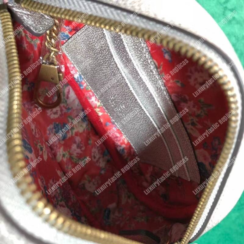 G*u*i laminated leather mini bag silver