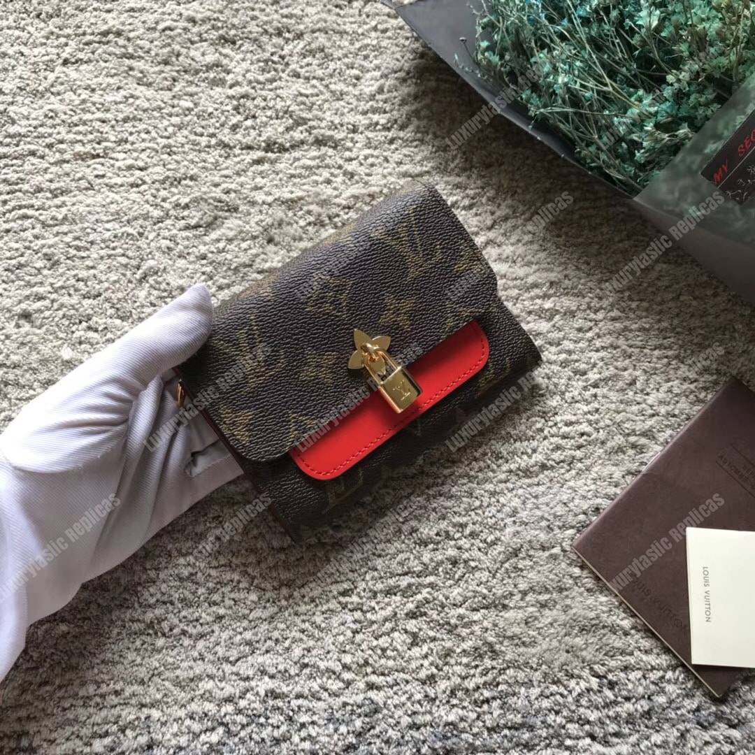 LV Flower Compact Wallet Monogram Coquelicot