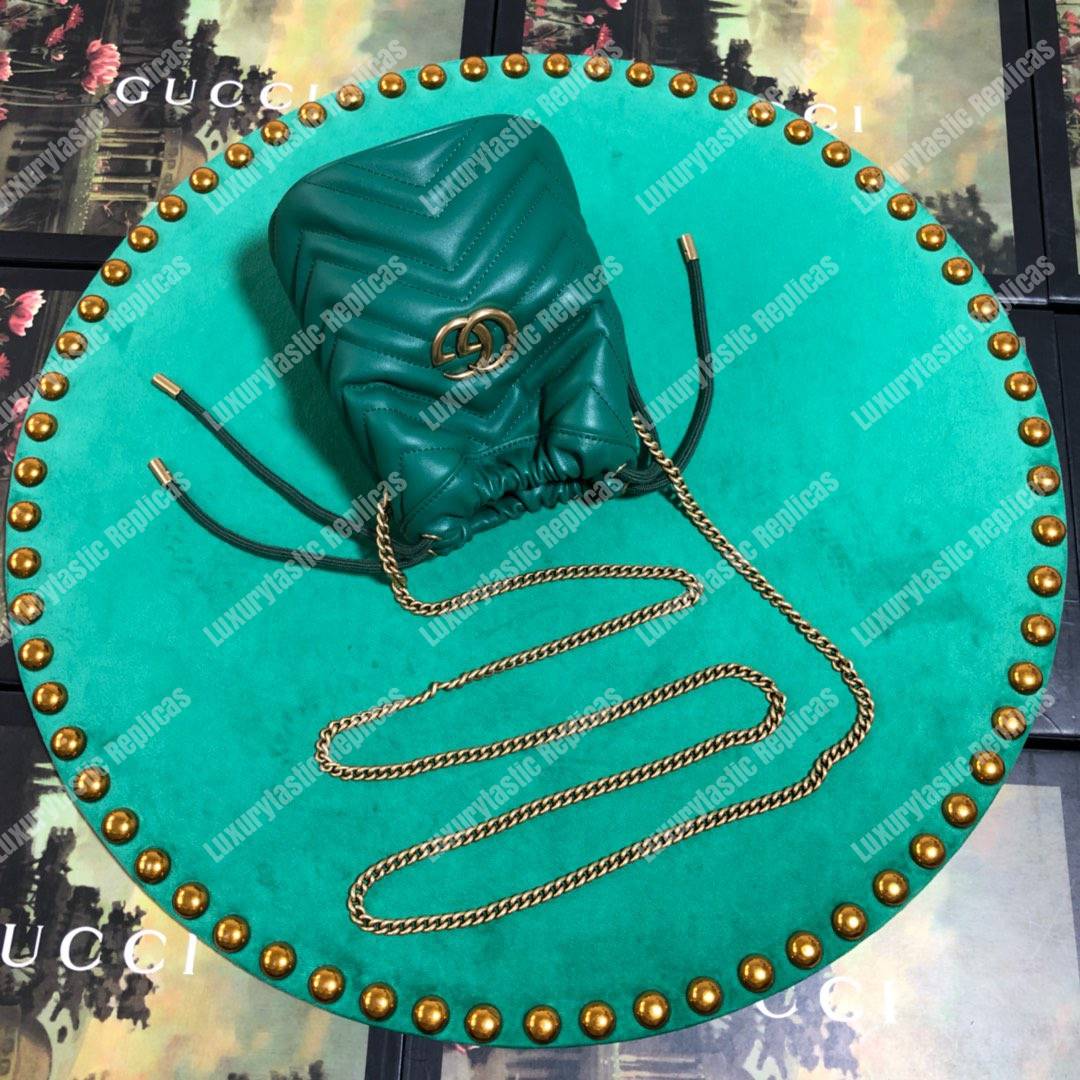 G*u*i gg marmont mini bucket bag green