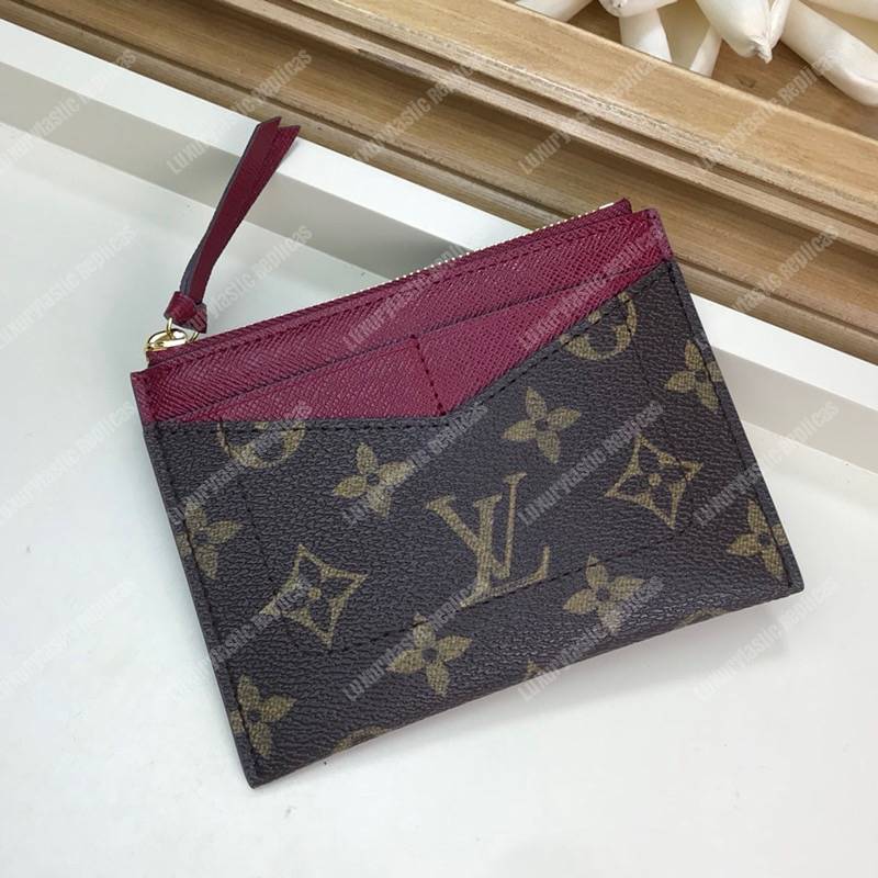 LV Zipped Card Holder Monogram Raisin Purple