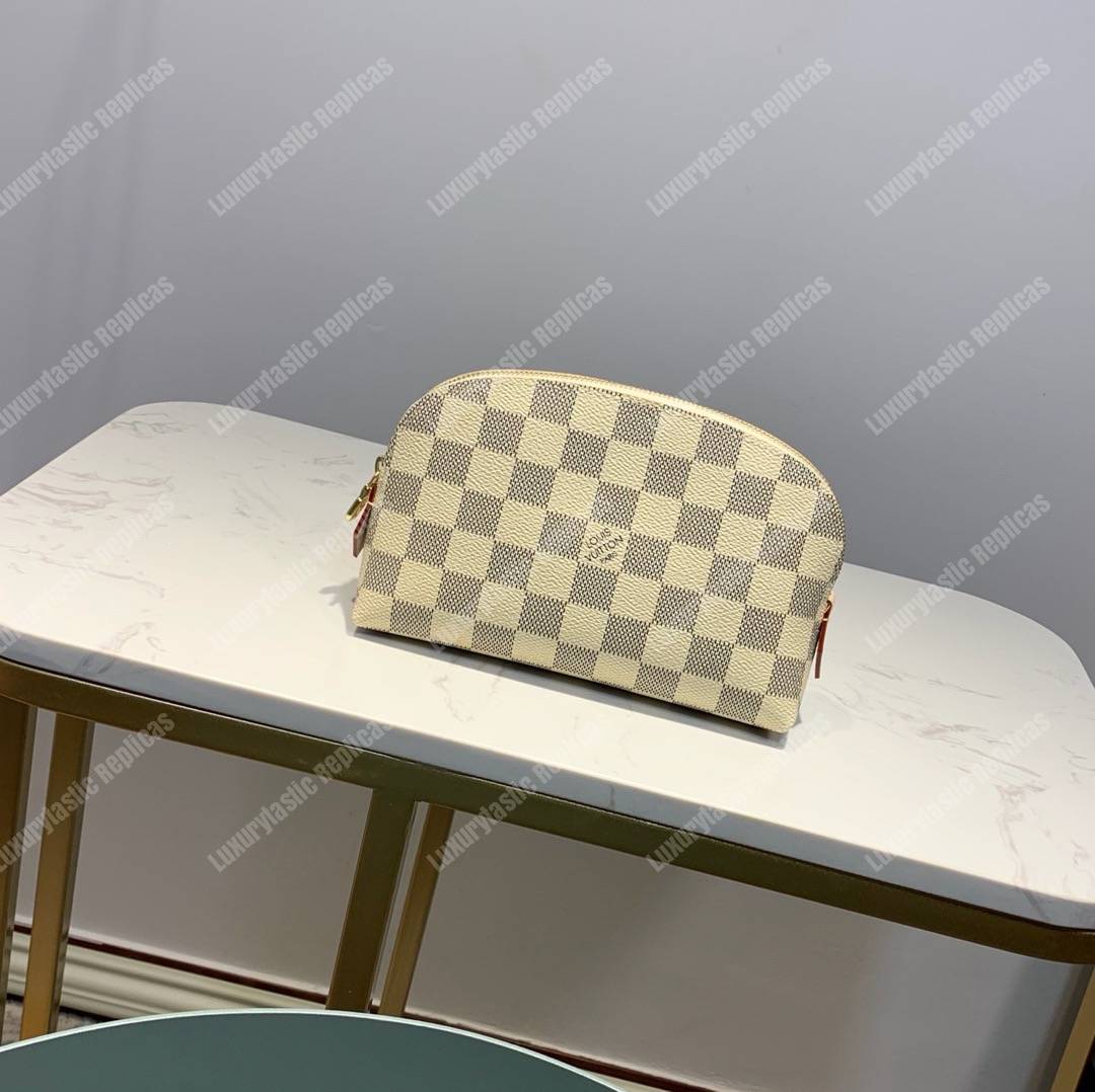 LV Cosmetic Pouch PM Damier Azur Canvas