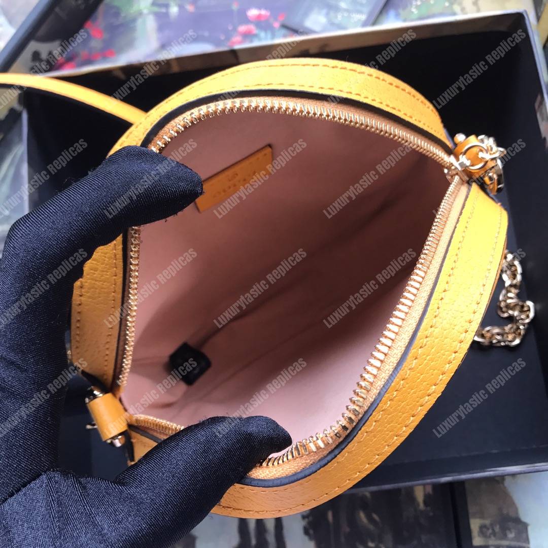 G*u*i ophidia gg flora mini round shoulder bag yellow