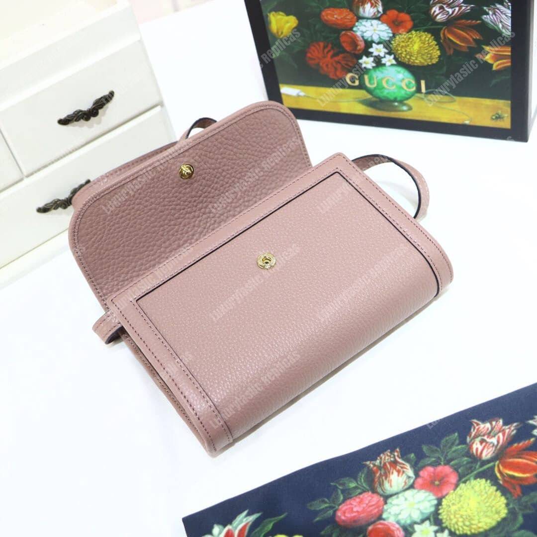 G*u*i gg calfskin mini shoulder flap bag magnolia
