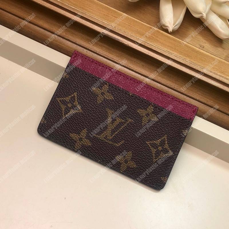 LV Card Holder Monogram Fuchsia