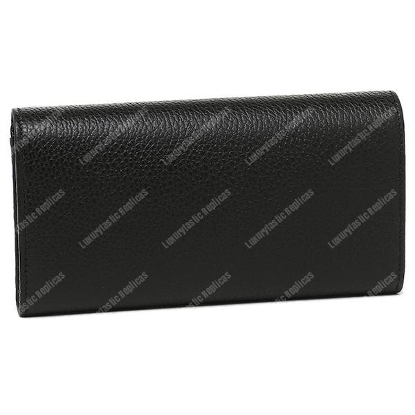 G*u*i gg leather continental wallet black