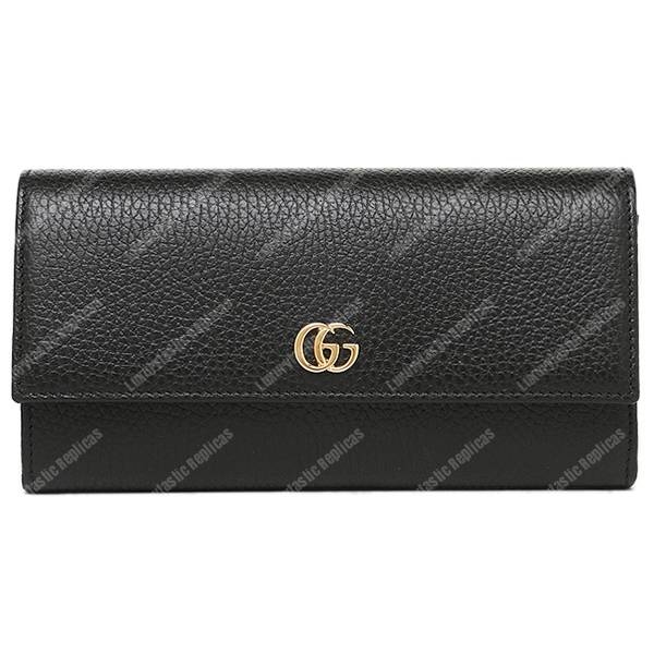 G*u*i gg leather continental wallet black