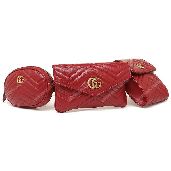 G*u*i gg marmont matelassé belt bag red