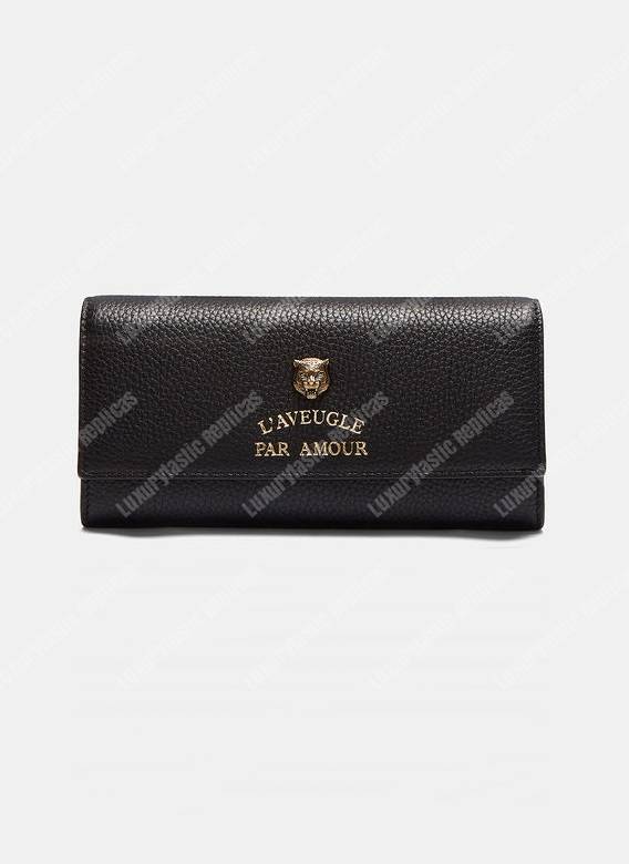 G*u*i animalier continental wallet black