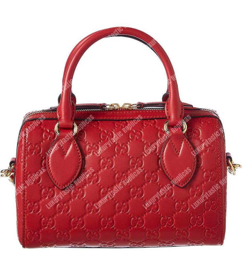 G*u*i signature small top handle bag red