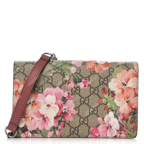 G*u*i gg sup*e blooms chain wallet antique rose
