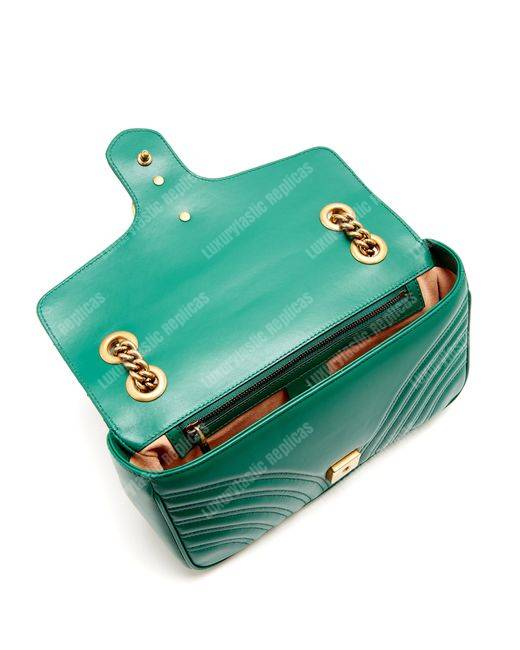 G*u*i gg marmont medium matelasse shoulder bag emerald green