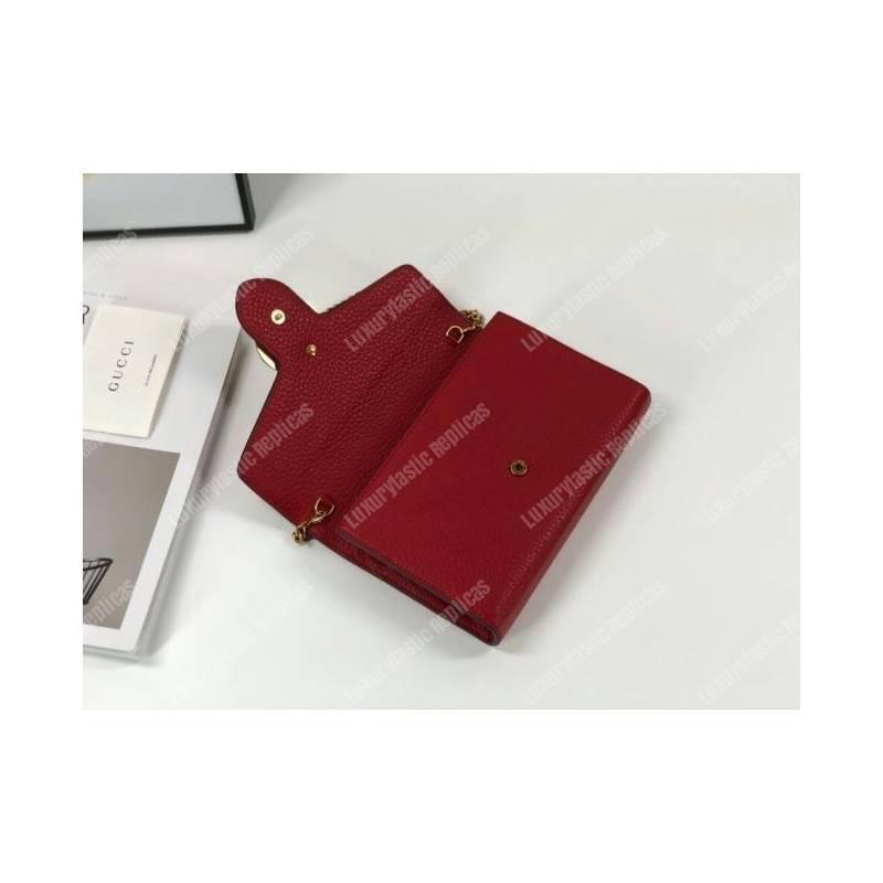 G*u*i gg marmont leather mini chain bag red
