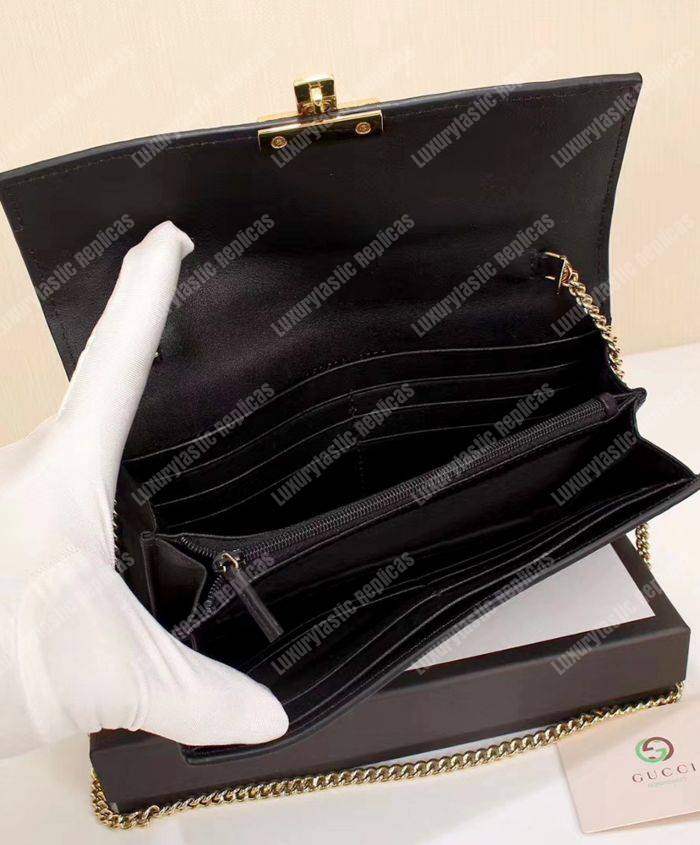 G*u*i gg padlock continental wallet black