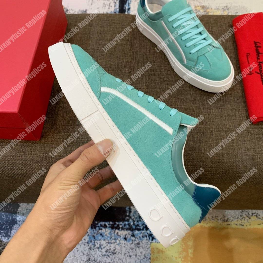 Salvatore Ferragamo Gancini Sneaker Spring Water/Teal
