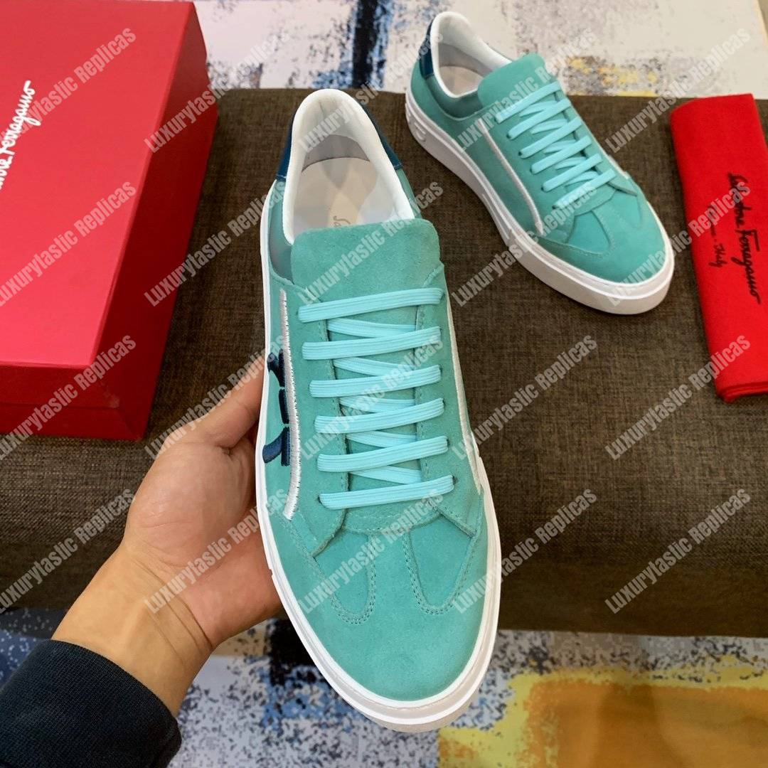 Salvatore Ferragamo Gancini Sneaker Spring Water/Teal