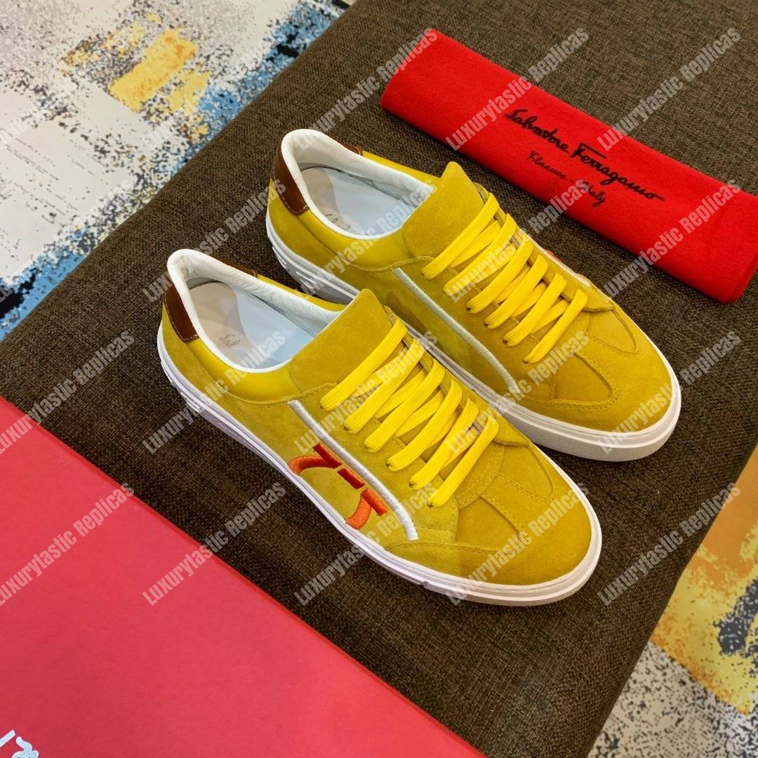 Salvatore Ferragamo Gancini Sneaker Straw/Sella