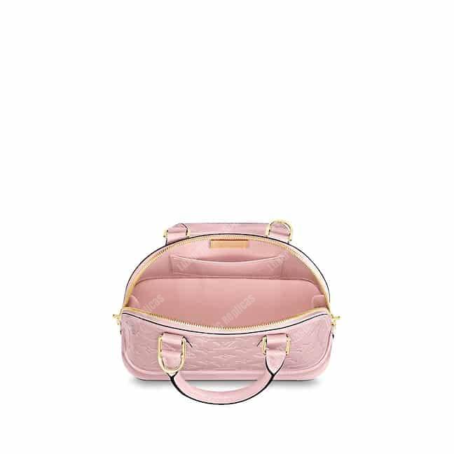 LV Alma BB Monogram Vernis Leather Rose Ballerine