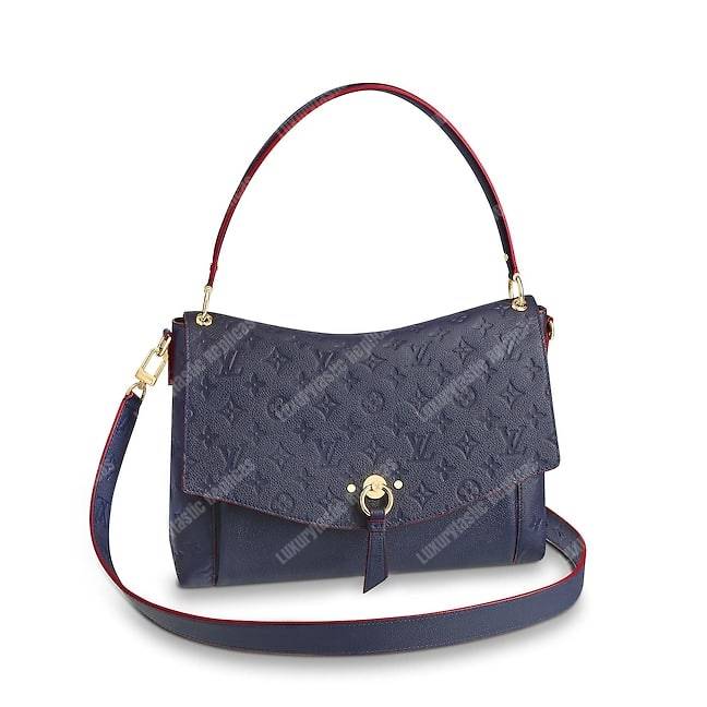 LV Blanche MM Monogram Empreinte Leather Marine Rouge