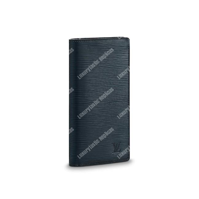 LV Brazza Wallet Epi Leather Navy Blue