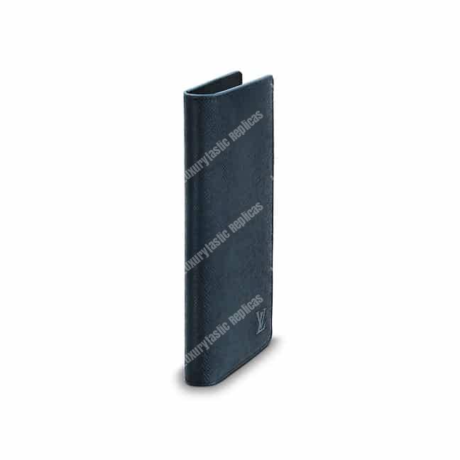 LV Brazza Wallet Taiga Leather Marine Light Blue