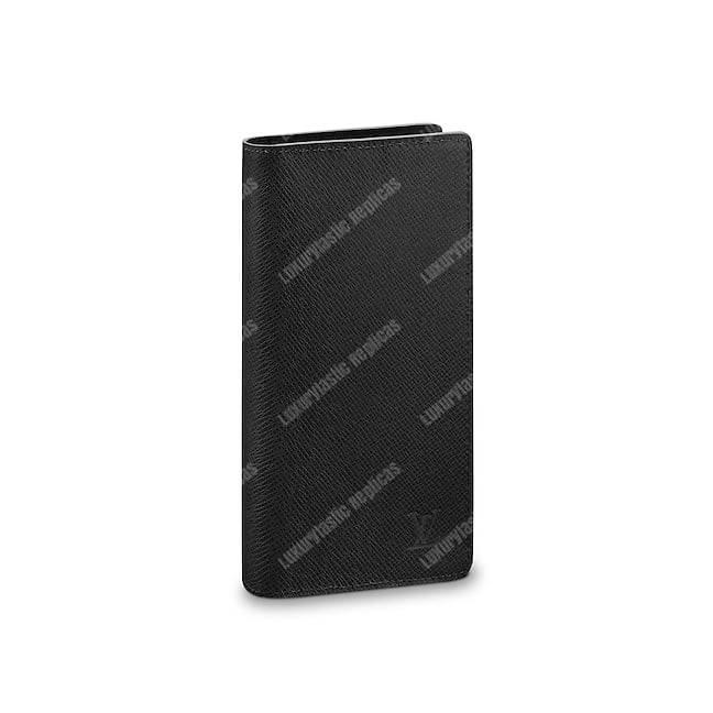 LV Brazza Wallet Taiga Leather Noir Gris
