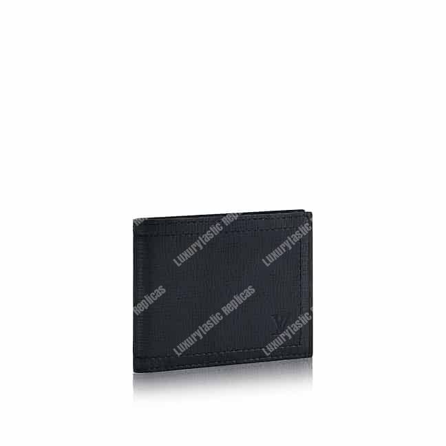 LV Compact Wallet Utah Leather Bleu Marine