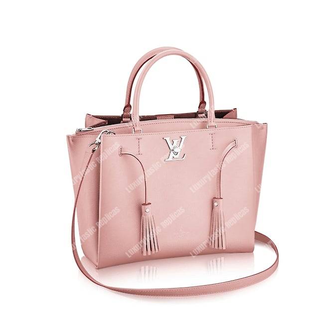 LV Lockmeto Handbag Luxury Leather Rose Poudre
